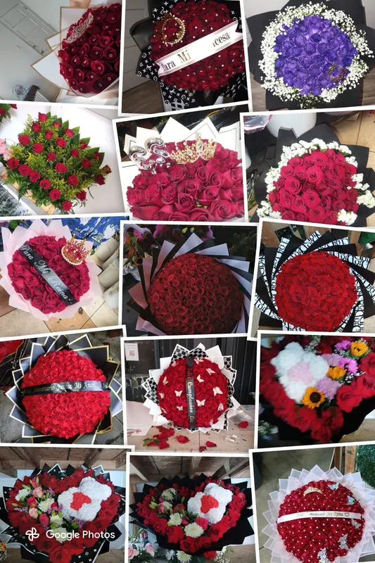 Nine red rose bouquets by GZ Flowers, ramos Cathedral City